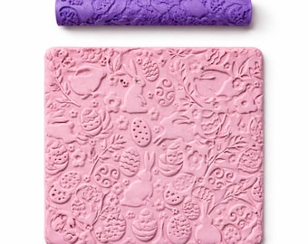 Easter Bunny Texture Roller | Seamless Clay Pattern Tool (STL File)