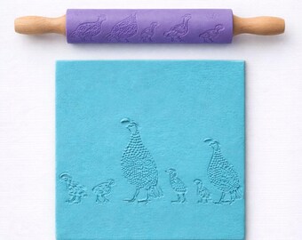 Quail Texture Roller for Clay | Bird Pattern Embossing Tool for Pottery, Fondant