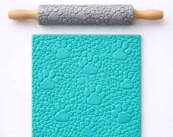 Paw Texture Roller STL File – Dog Paw Print Clay Pattern (Digital Download)