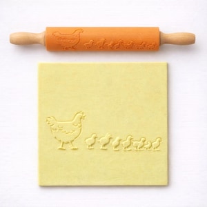 Hen & Chicks Texture Roller – Polymer Clay - Pottery Embossing Tool – 3D Printed Pattern Roller