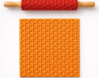 Knitted Chain Texture Roller STL – Seamless Geometric Clay Rolling Pin (Digital Download)