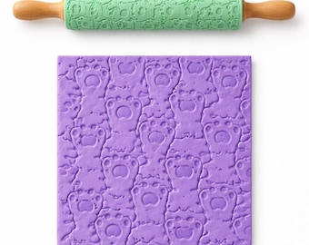 Bear Paw Texture Roller STL – Polymer Clay Embossing Tool (Digital Download)