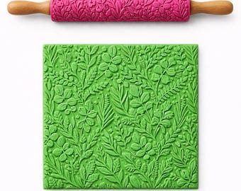 Floral Texture Rolling Pin STL | Botanical Clay Pattern Roller (Digital Download)