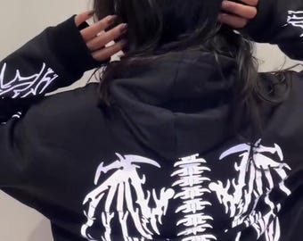 Holographic Reflective Spine Hoodie – Stand out in the dark!