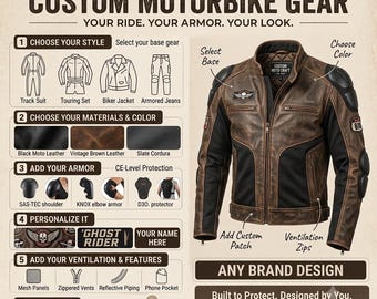 Custom Motorbike Leather Jacket and Pant - Personalized Biker Gear Any Brand Design Motorcycle Riding Jacket Cowhide Leather