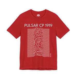 Camiseta CP 1919 Pulsar - Arte com Dados de Radioastronomia - Camiseta com Estampa Científica - Não é Joy Division - Presentes Científicos Retrô