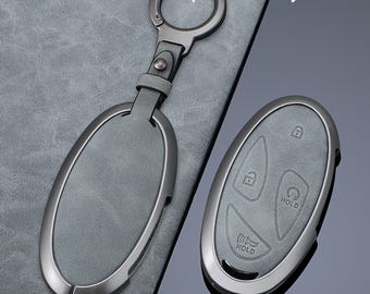 Custom Engraved Key Fob Cover for Hyundai 5/7-Button Oval Smart Key Personalized Protector, Hyundai Ioniq 5,Ioniq 6,Kona Electric