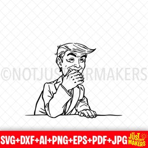 Donald Trump Leaning Forward Grinning Digital Art Pack (svg, png, jpg, pdf)