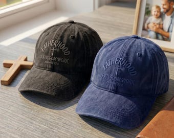 Embroidered Christian Fatherhood Hat, Kingdom Work Dad Cap, Proverbs 22:6 Bible Verse Gift, Religious Father's Day Hat, Faith Based Hat