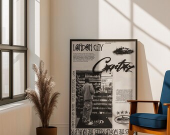 Corteiz Poster | Aesthetic Ilustration | Black And White Fashion Poster | 2000's Y2K Style