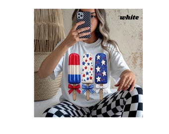 Comfort Colors® Patriotic Popsicle Shirt, USA 250th Anniversary Independence Day Shirts,4th July Family Shirts,4th July Family Shirts