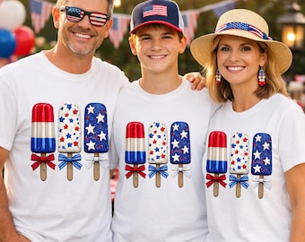 Comfort Colors® Patriotic Popsicle Shirt, USA 250th Anniversary Independence Day Shirts,4th July Family Shirts,4th July Family Shirts