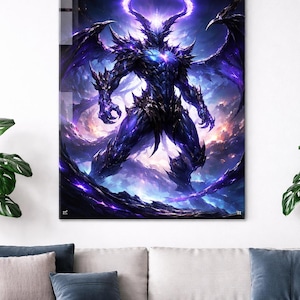 Ascendant Void Knight Print, Dark Fantasy Armor Art, Cosmic Deity Illustration (Digital Download)