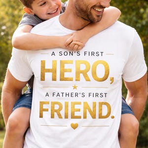 Father Son Hero Friend Gold Foil Quote Art (Digital Download)
