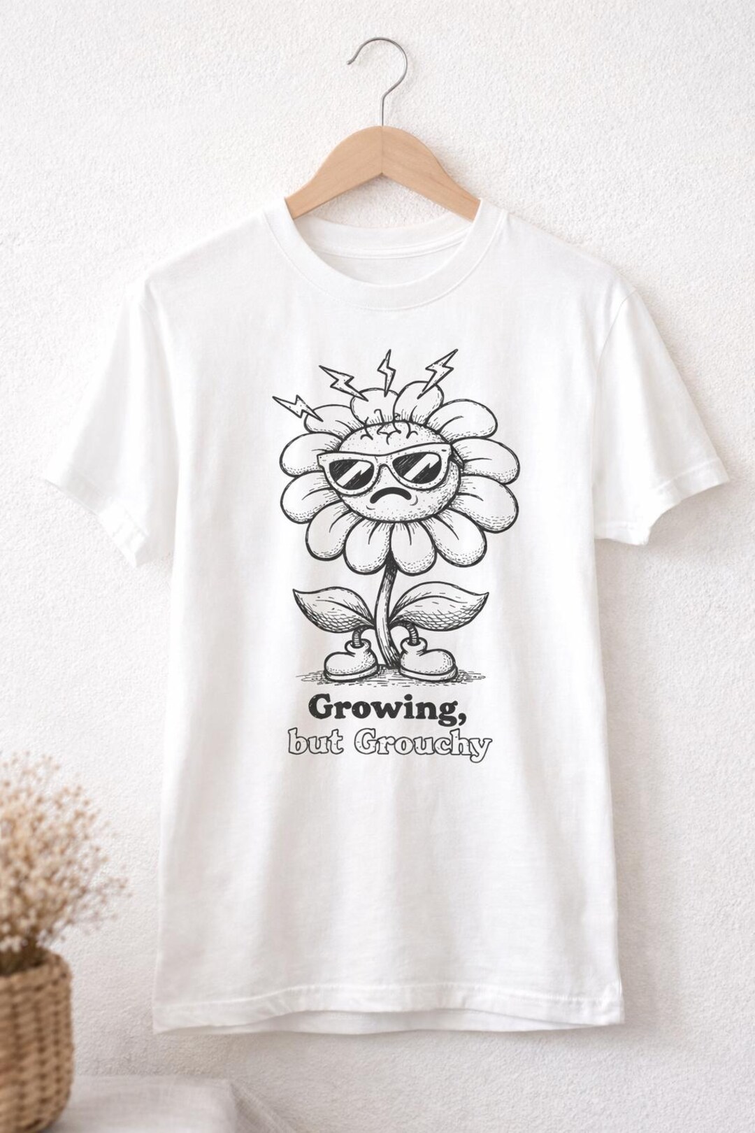 Grumpy Flower Retro Grumpy Flower PNG, Sarcastic Daisy Digital Art (digital Download ...
