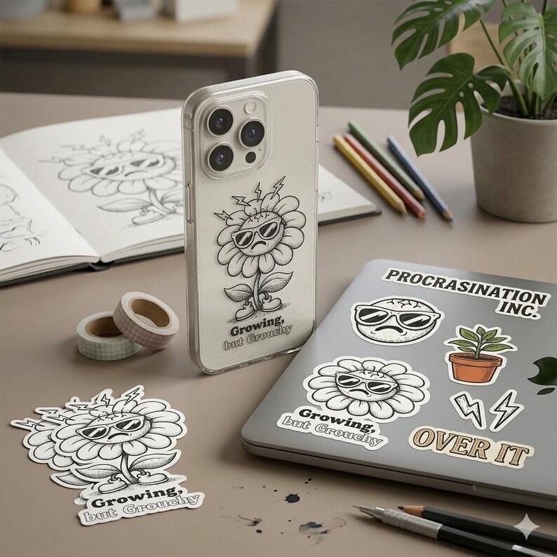 Grumpy Flower Retro Grumpy Flower PNG, Sarcastic Daisy Digital Art (digital Download ...