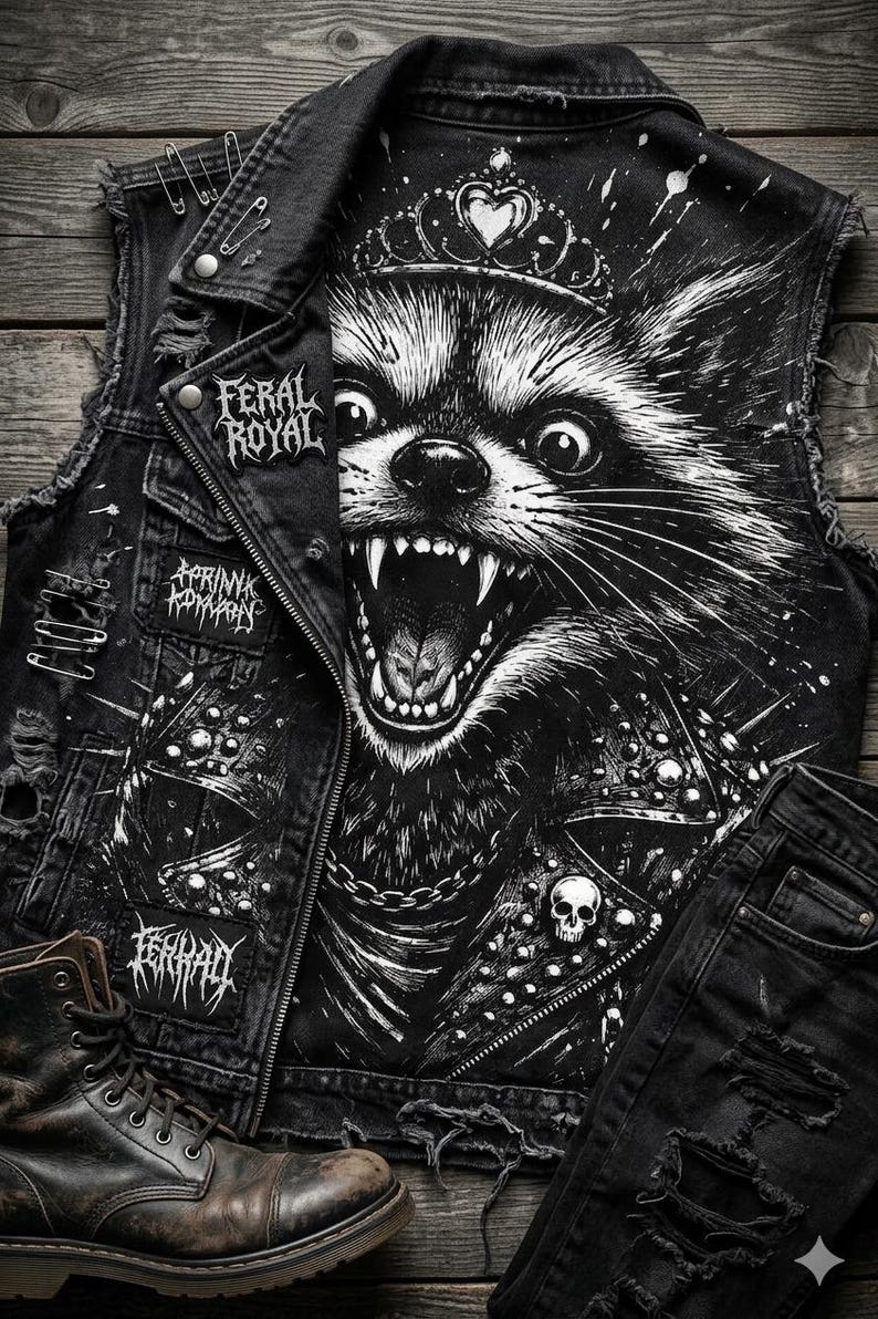 Punk Raccoon SVG PNG, Screaming Trash Queen Clipart, Rocker Raccoon ...