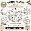 Moth SVG Bundle, Celestial Moon Phase Botanical Clipart Cricut Cut Files, Boho Witch Cottagecore Instant Download PNG product logo