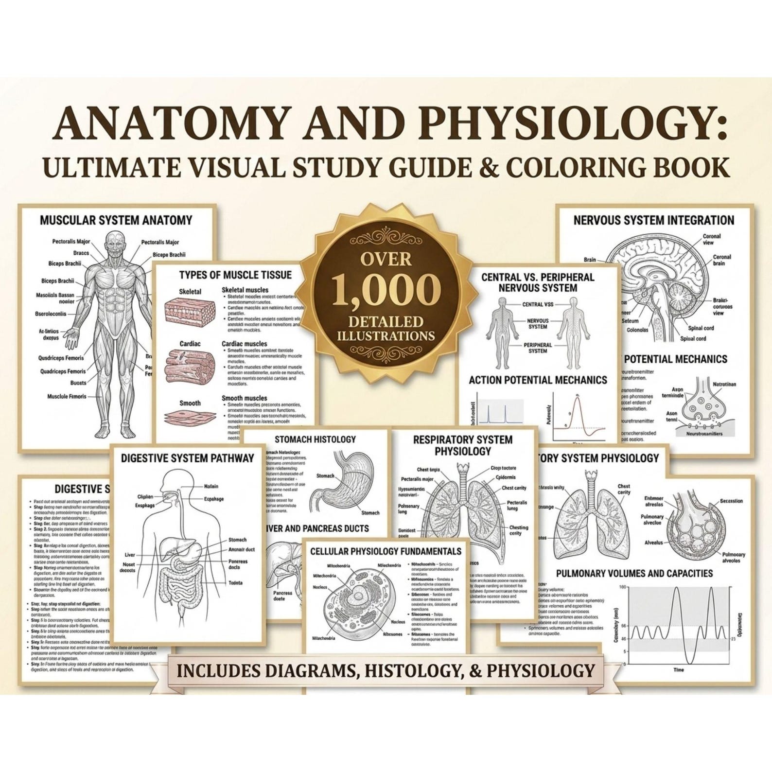 Anatomy and Physiology Notes Mega Bundle Vol 1 & 2, Nursing School Note ...