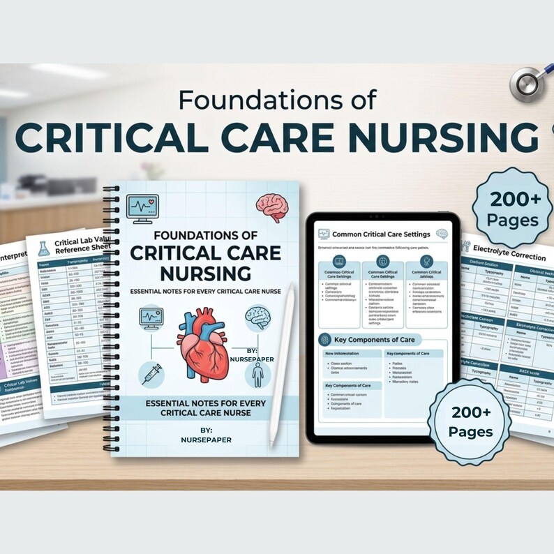 Foundations of Critical Care Nursing, Nursing Cheat Sheet Bundle ...