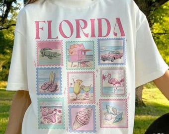 Preppy Florida Vacation PNG Digital Download, Summer Vibes Shirt Design, Trendy Summer PNG Clipart, Bestie Gift