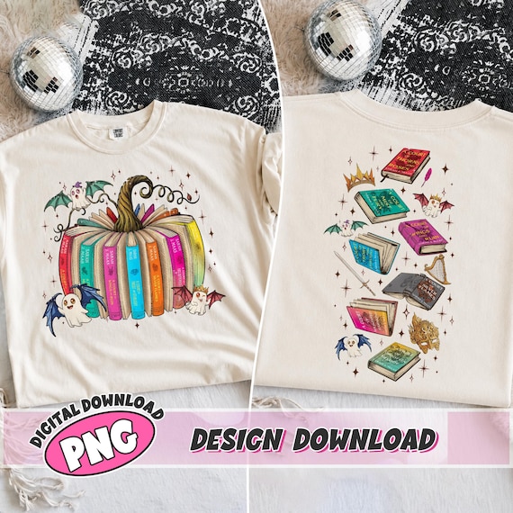ACOTAR Ghost Pumpkin PNG Digital Download, Acotar 6 7 Bookish Shirt Design, Fantasy Reader Graphic png Clipart, SJM fan gift