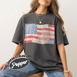 Amerikaanse vlag faux patchwork digitale Instant Download, vintage faux gewatteerde Fourth Of July png, 250e verjaardag VS vlag clipart