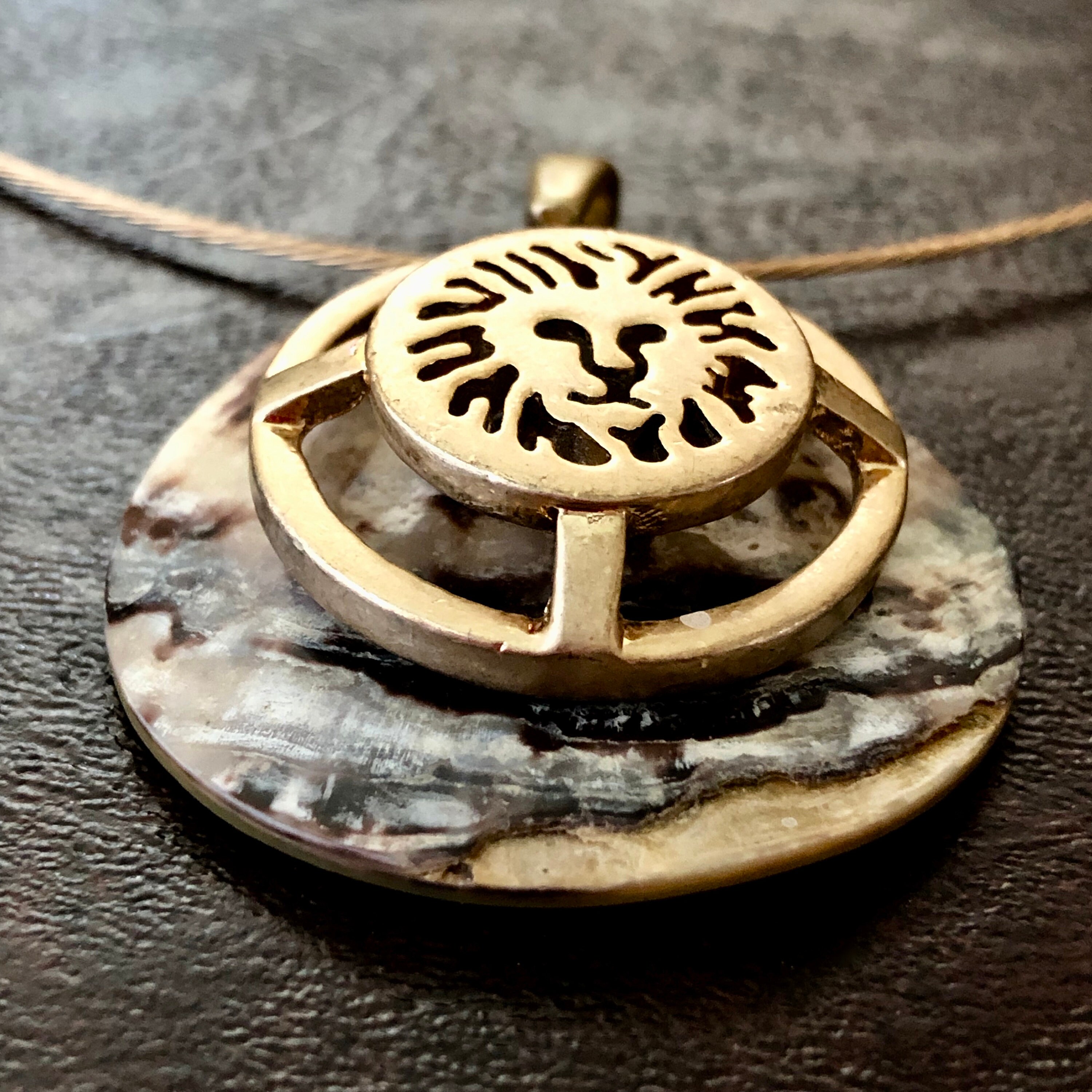 Lion Head Pendant Necklace Matte 