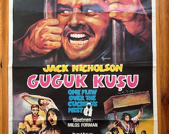 One Flew Over the Cuckoo’s Nest Original Turkish Movie Poster - Guguk Kusu - Unique Turkish Design