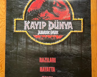 The Lost World Jurassic Park 1997 Original Turkish Movie Poster - Kayıp Dunya - Spielberg Dinosaur Film