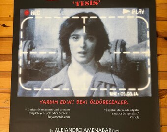 Original Tesis Turkish Movie Poster (1996) Alejandro Amenábar Spanish Horror Film