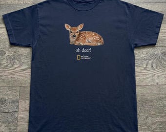 Vintage Deer Shirt , National Geographic Oh Deer Graphic Tee , Forest Nature Lover Gift