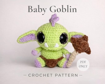 Amigurumi Baby Goblin Crochet Pattern – Stuffed Plush PDF Download (US Terms)