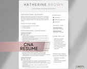 CNA Resume Template Bundle | 1-Page & 2-Page Certified Nursing Assistant Resume | Editable Canva Templates
