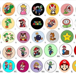 25 Aufkleber- Super Mario, Super Mario Brothers, Super Mario Kart Aufkleber