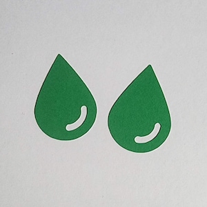 Paquet de 25 - Formes de gouttes d'eau en papier, découpes, papier cartonné pour petits gâteaux, bricolage, gouttes d'eau, articles de fête, mariage, anniversaire, météo