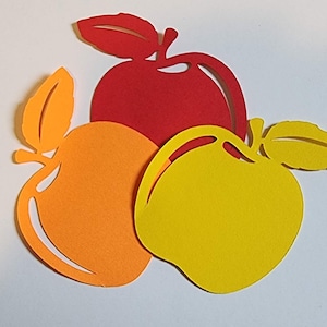 25 stuks papieren appelvorm, fruit uitgesneden stans, karton appel, doe-het-zelf appel, doe-het-zelf fruitkaart, appelboom, plakboek appelfruit