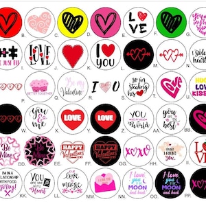 Happy Valentine&#39;s 1 Button Pins  2.28 INCH 58MM Heart Love I Love You