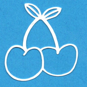 Confezione da 25 carta a forma di ciliegia, fustella di frutta, ciliegie in cartoncino, ciliegie fai da te, biglietti di frutta fai da te, albero di ciliegie, ciliegie di album di ritagli