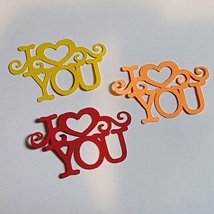 25 パックの紙「I Love You」シェイプ、愛の切り抜き、カートストックハート、愛、DIY ハート、パーティー用品、バレンタインデー、記念日、結婚式