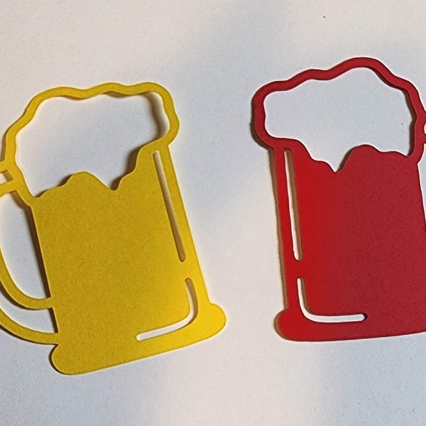25 Pack - Paper Beer Mug Shapes, Beer Cut Out, Card Stock Beer, DIY Cup,  Party Supplies , Wedding, Anniversary, Birth Day
