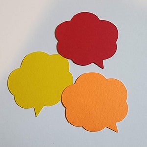 Paquet de 25 - Formes de bulles de pensée en papier, bulle de pensée découpée, bulle de pensée en papier cartonné, nuage à faire soi-même, articles de fête, mariage, anniversaire