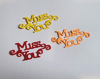 25 Pack Paper Miss You Shape, Love Cut Out, Card Stock Heart, Love, DIY Heart, Party Supplies, Valentines Day, Anniversary, Wedding