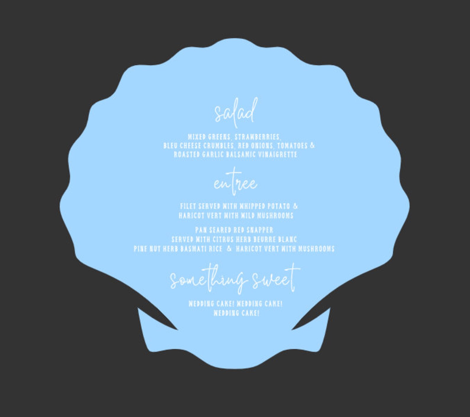 50 Custom Wedding Menu Sea Shell Shape - Etsy