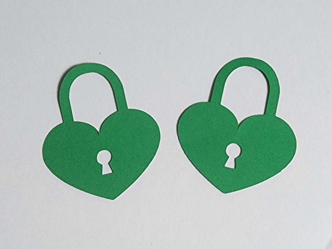 25 Pack Paper Heart Shaped Lock, Love Cut Out, Card Stock Heart, Love