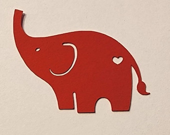 25 Pack Elephant with Heart Shape, Cupid Cut Out, Card Stock Heart, Love, DIY Heart, Party Supplies, Valentines Day, Anniversary, Wedding