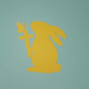 25 Pack - Easter Bunny With Cross Shapes, Cut Out Bunny, Cardstock Easter , DIY Bunny,  Party Supplies , Wedding, Birthday, Easter, Spring
