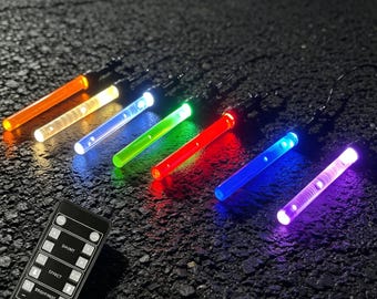 Star Wars Lichtschwert Prop 1:7 farbige LED Leuchtschwert mit Acrylröhre, reflektierende Streifen, kabelgebundene Steuerung – Cosplay, Sci-Fi Party, Display