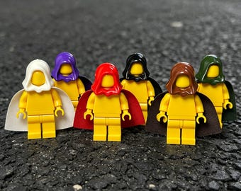 Star Wars brick-Compatible Mini-Figure Cloak & Hood Set: ABS Helmet + Fabric Cape for Jedi or Imperial Officer