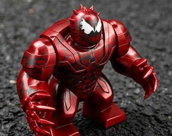Carnage Action Figure – Red-Black Cyberpunk Mechanical Design, 360 Gloss Print, ABS Plastic, for Marvel Fans & Collectors